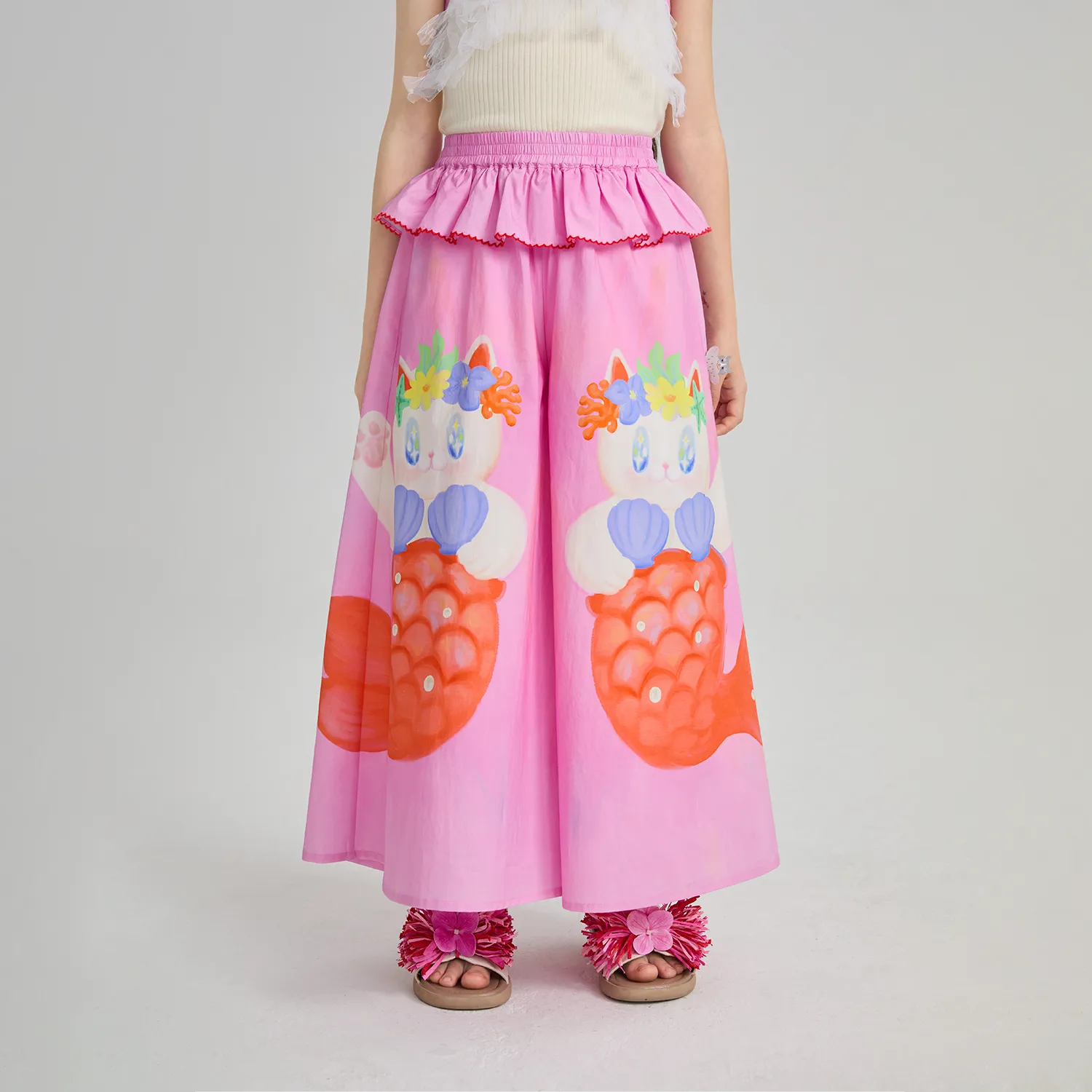 Poco Blush Hawaiian Mermaid Cat Culotte