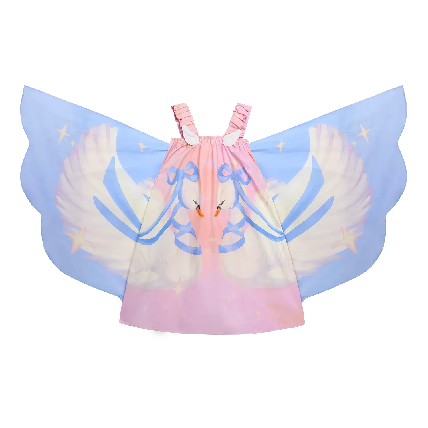 Poco Blush Swan Wing Art Print Dress