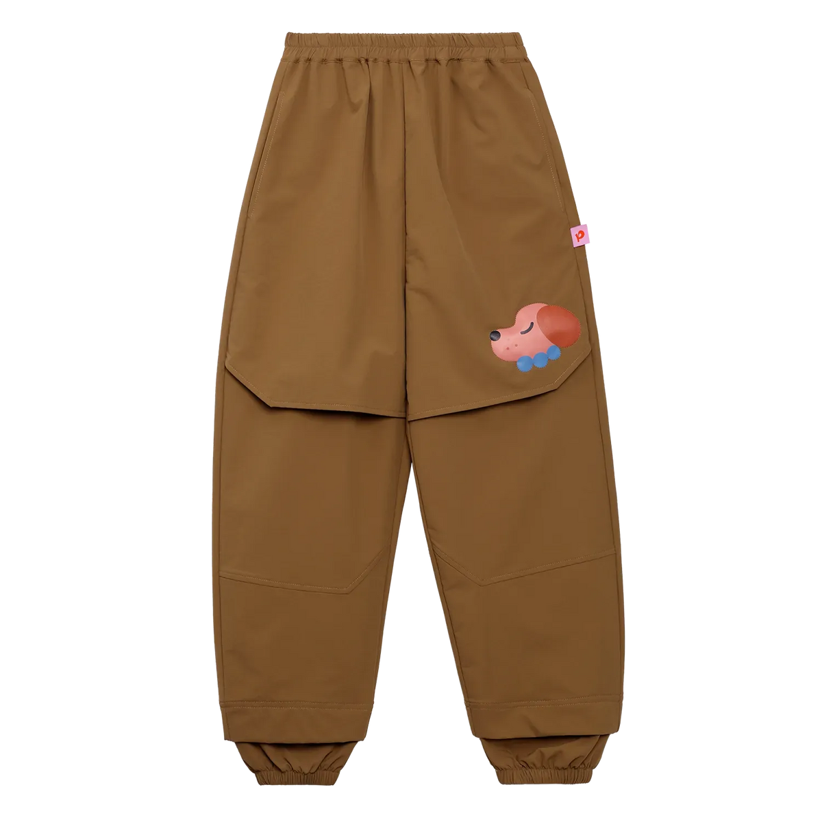 Poco Blush Dachshund & Snowman Functional Parachute Pants Brown