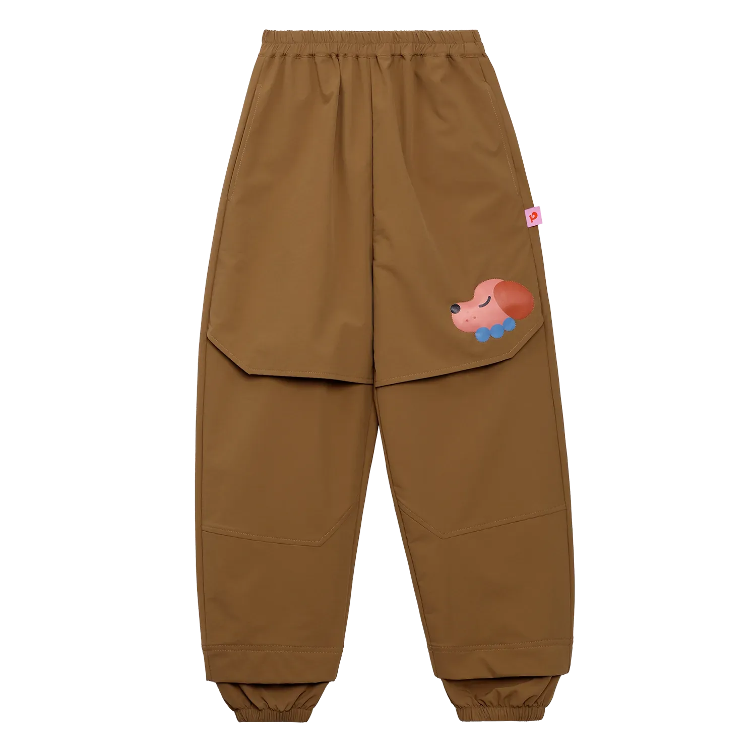 Poco Blush Dachshund & Snowman Functional Parachute Pants Brown