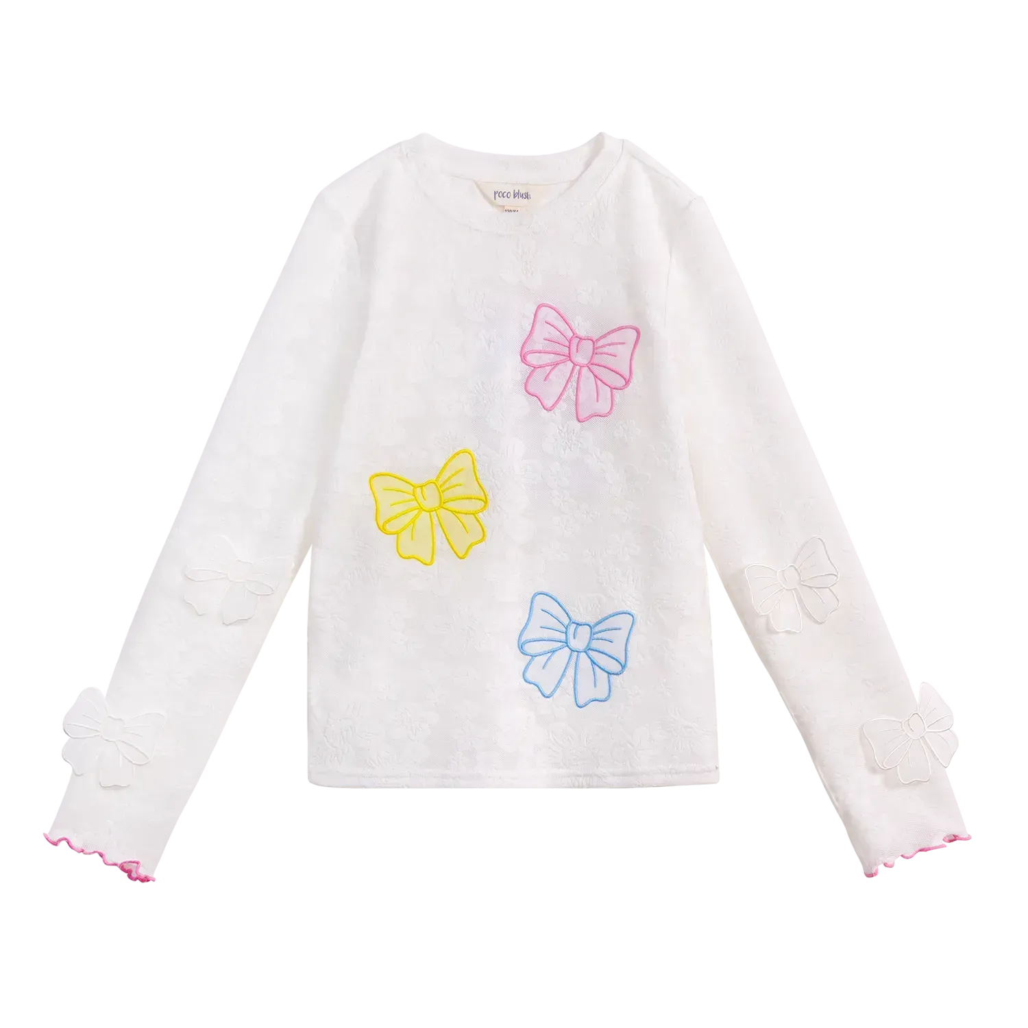 Poco Blush Butterfly Lace Mesh Layering Top