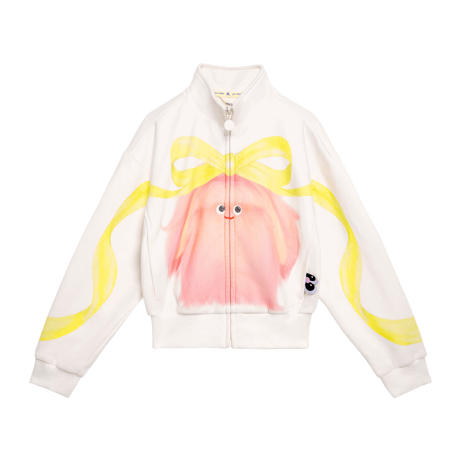 Poco Blush Fuzzy Monster Fleece Jacket Yellow