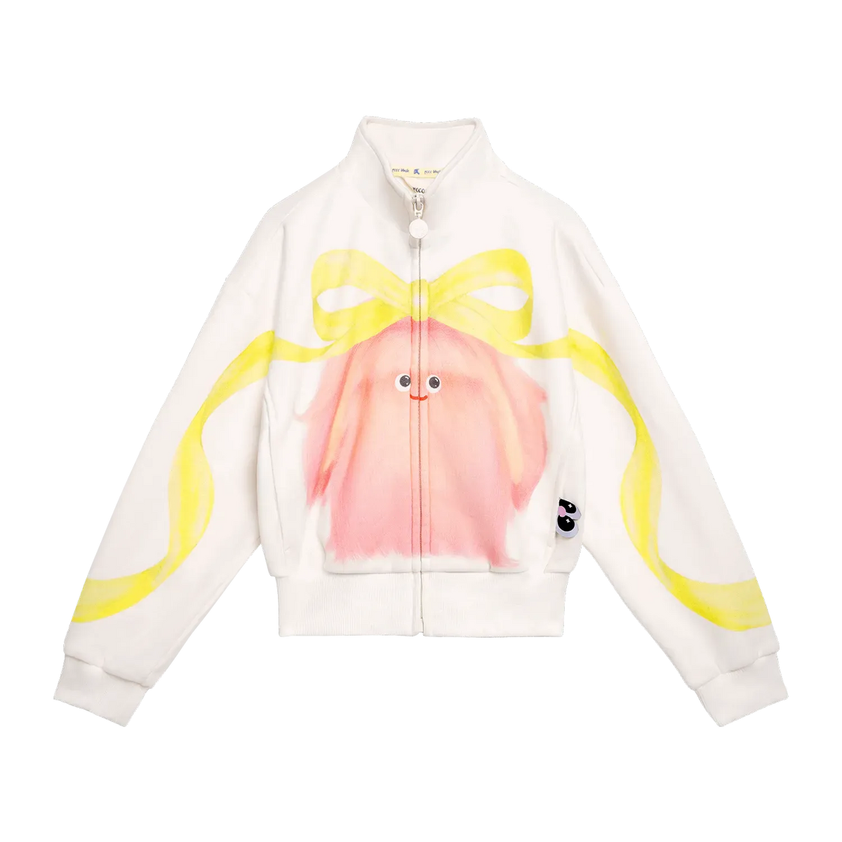 Poco Blush Fuzzy Monster Fleece Jacket Yellow