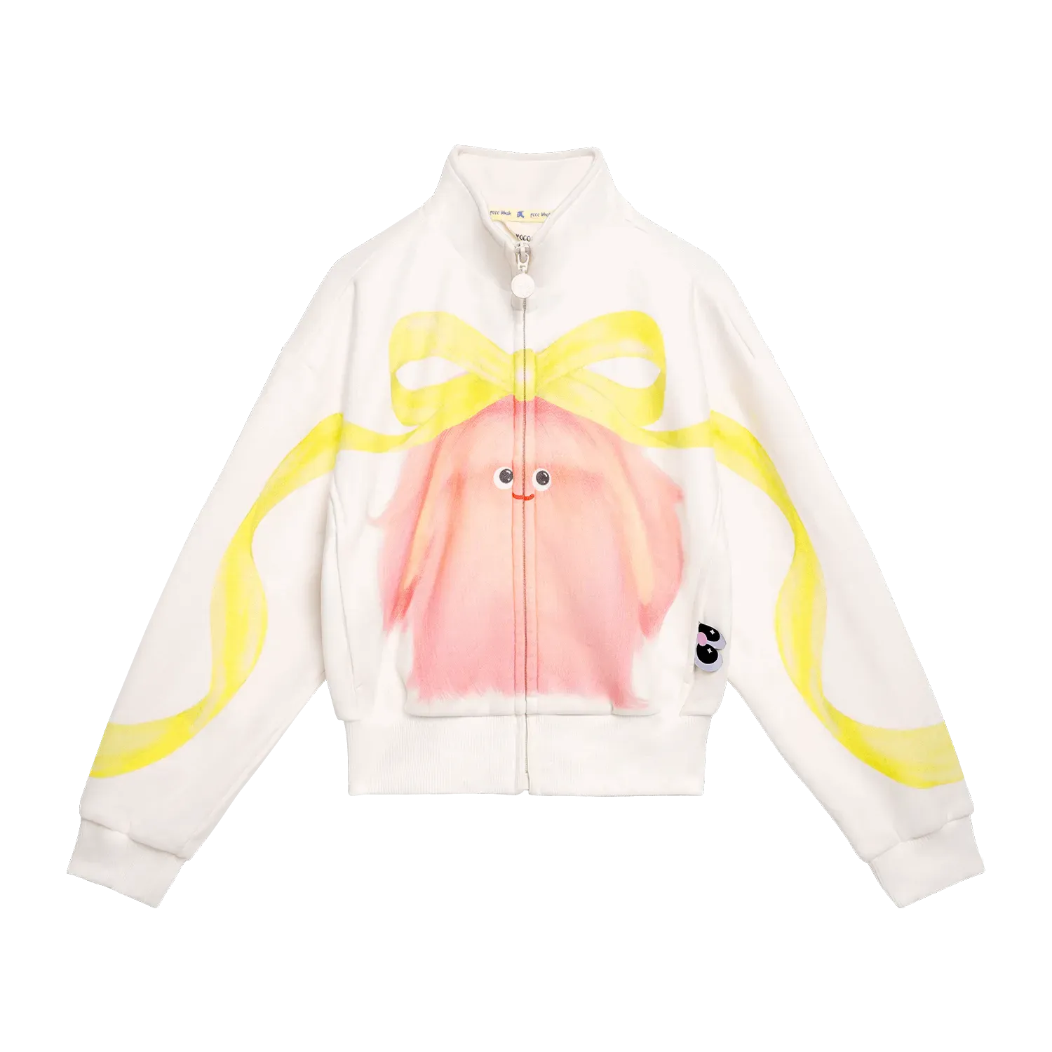 Poco Blush Fuzzy Monster Fleece Jacket Yellow