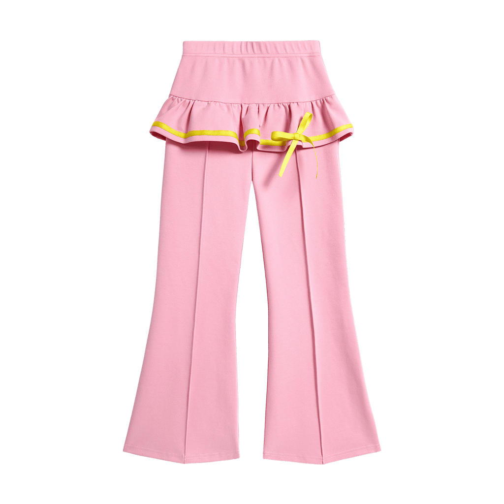 Poco Blush Ballet Flare Pants with Skirt Hem Pink