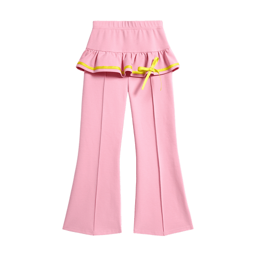 Poco Blush Ballet Flare Pants with Skirt Hem Pink