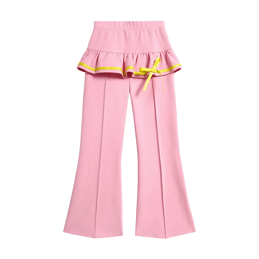 Poco Blush Ballet Flare Pants with Skirt Hem Pink