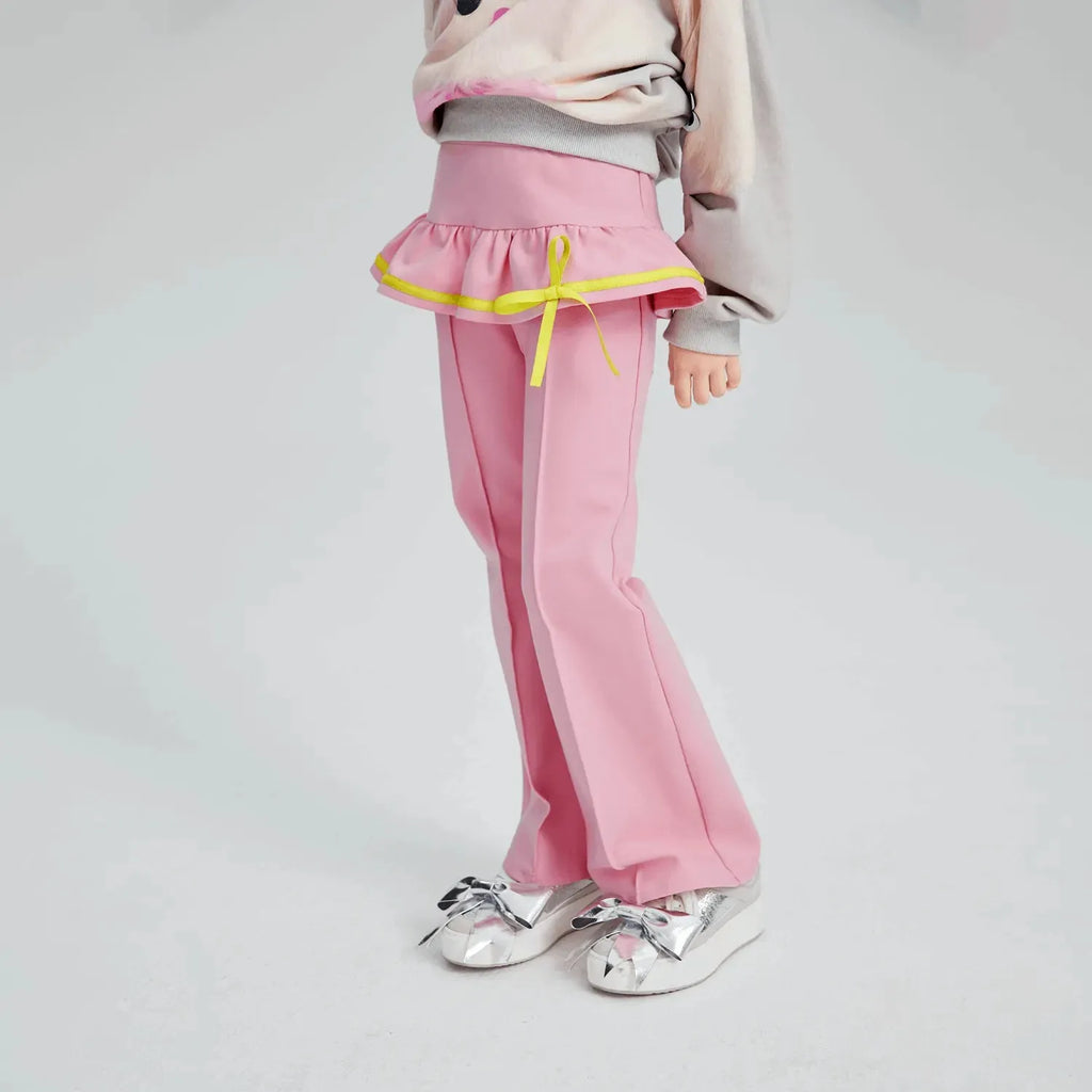 Poco Blush Ballet Flare Pants with Skirt Hem