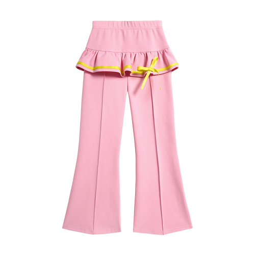 Poco Blush Ballet Flare Pants with Skirt Hem Pink