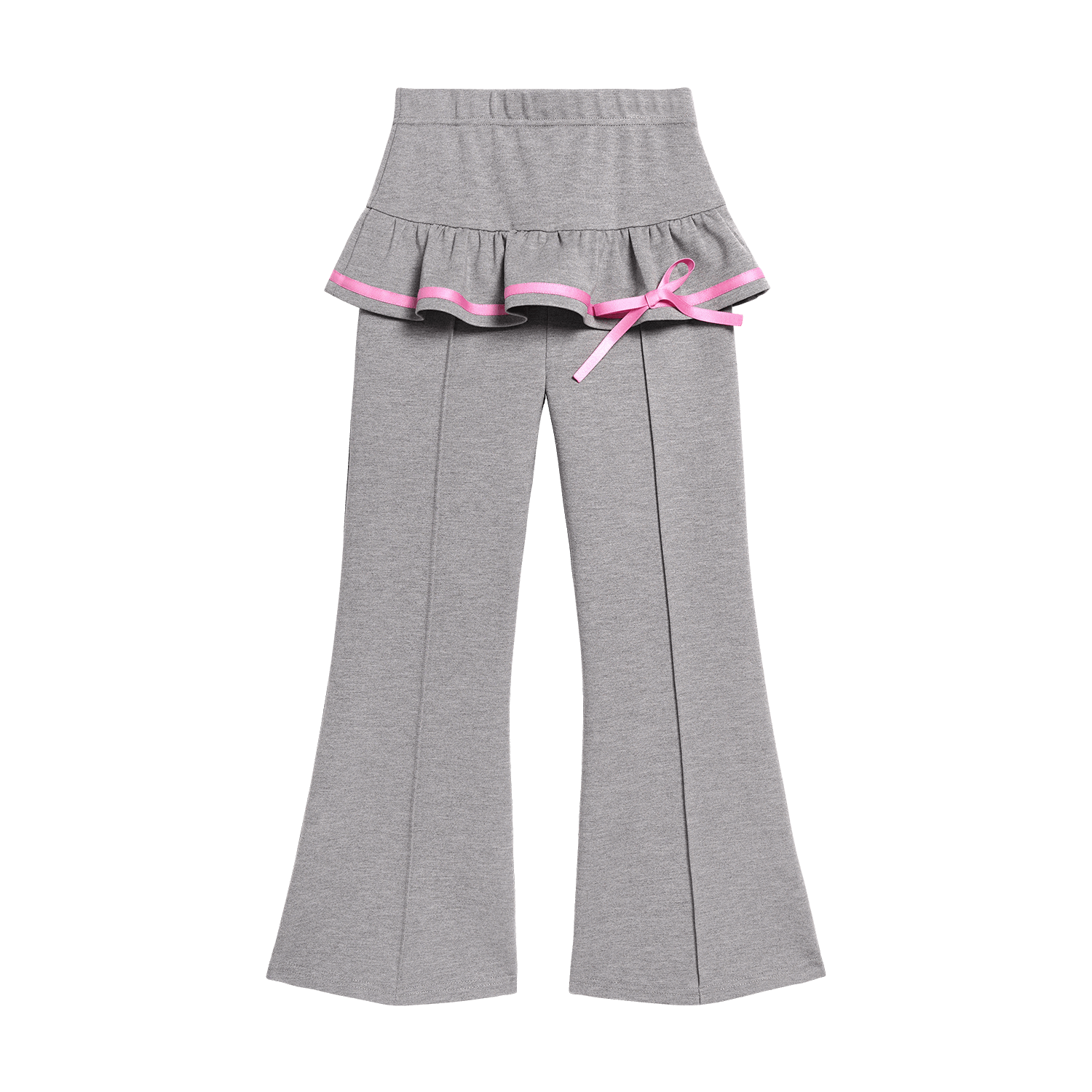 Poco Blush Ballet Flare Pants with Skirt Hem Grey
