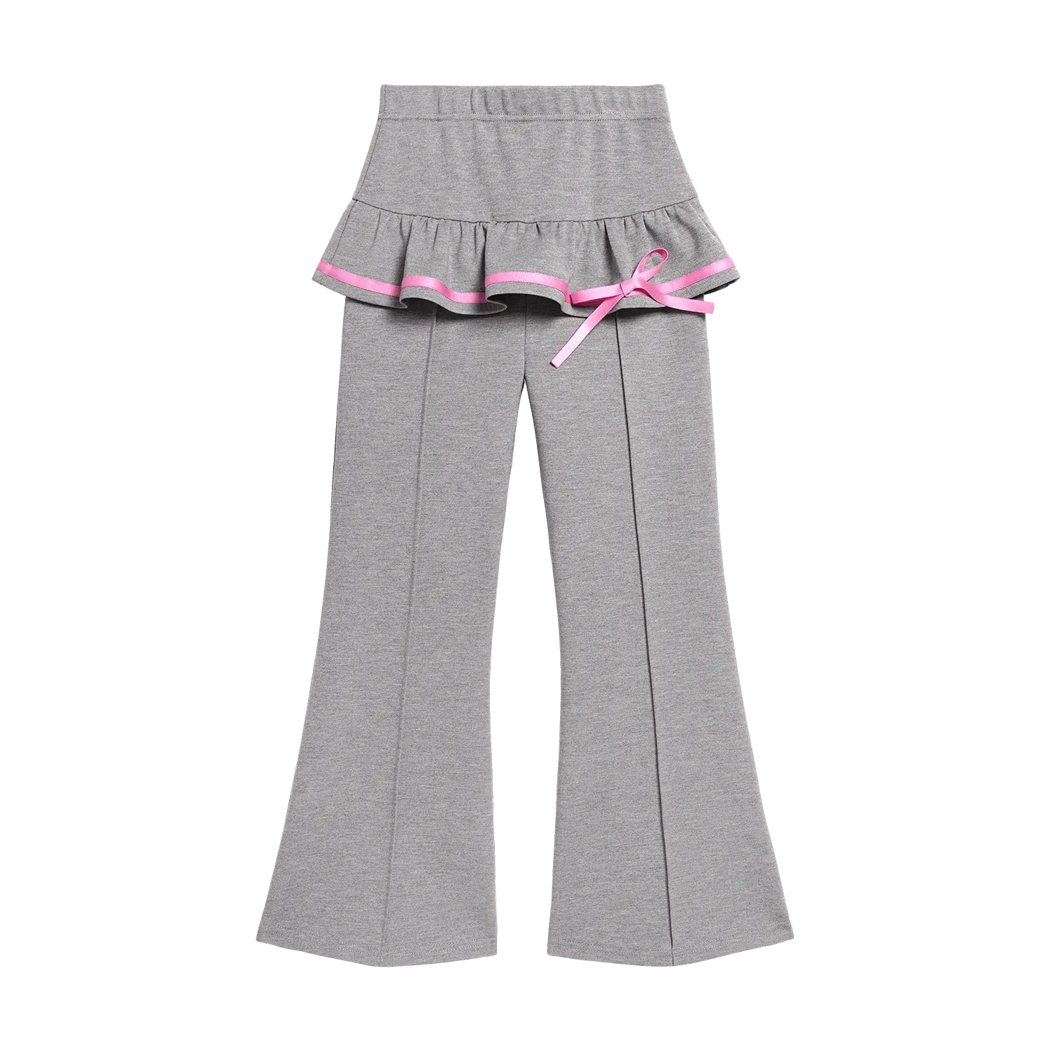 Poco Blush Ballet Flare Pants with Skirt Hem Grey