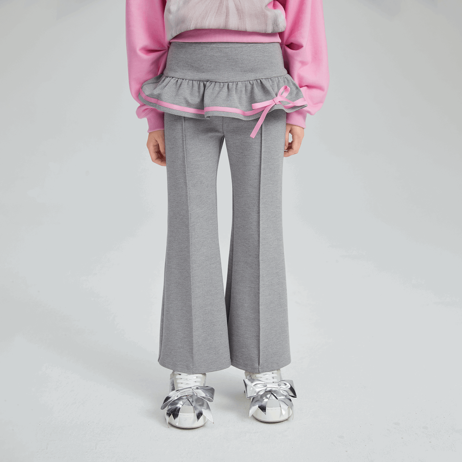 Poco Blush Ballet Flare Pants with Skirt Hem