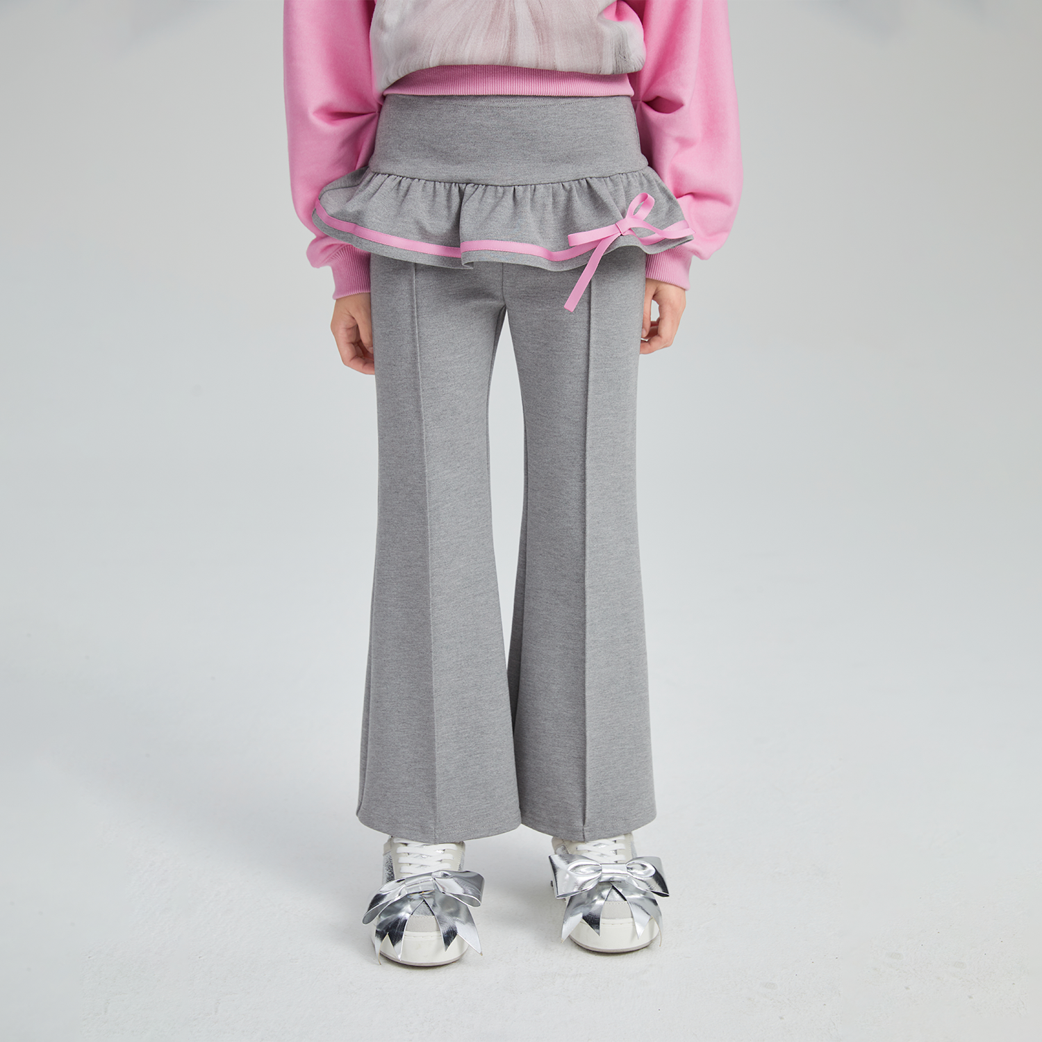 Poco Blush Ballet Flare Pants with Skirt Hem
