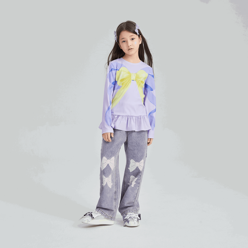 Poco Blush Bow-Trim Fleece Base Top