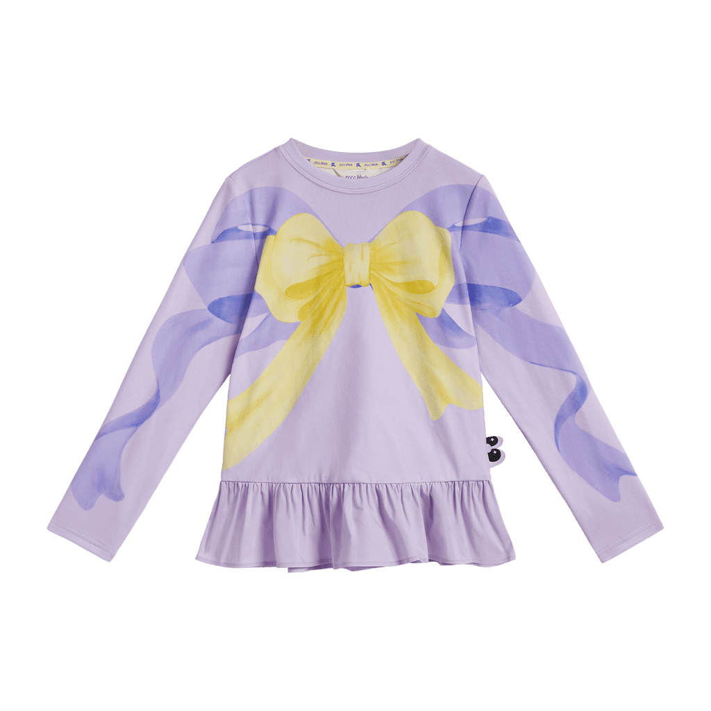 Poco Blush Bow-Trim Fleece Base Top Purple