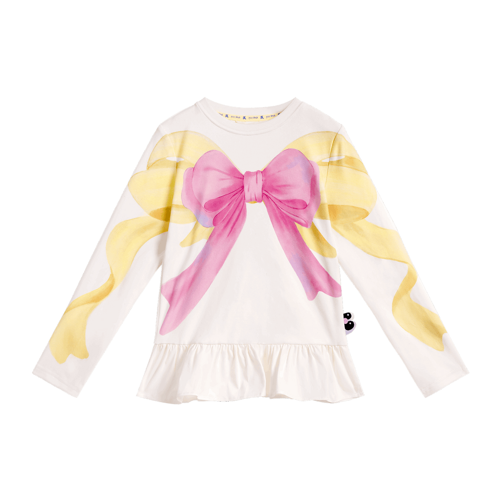 Poco Blush Bow-Trim Fleece Base Top Pink