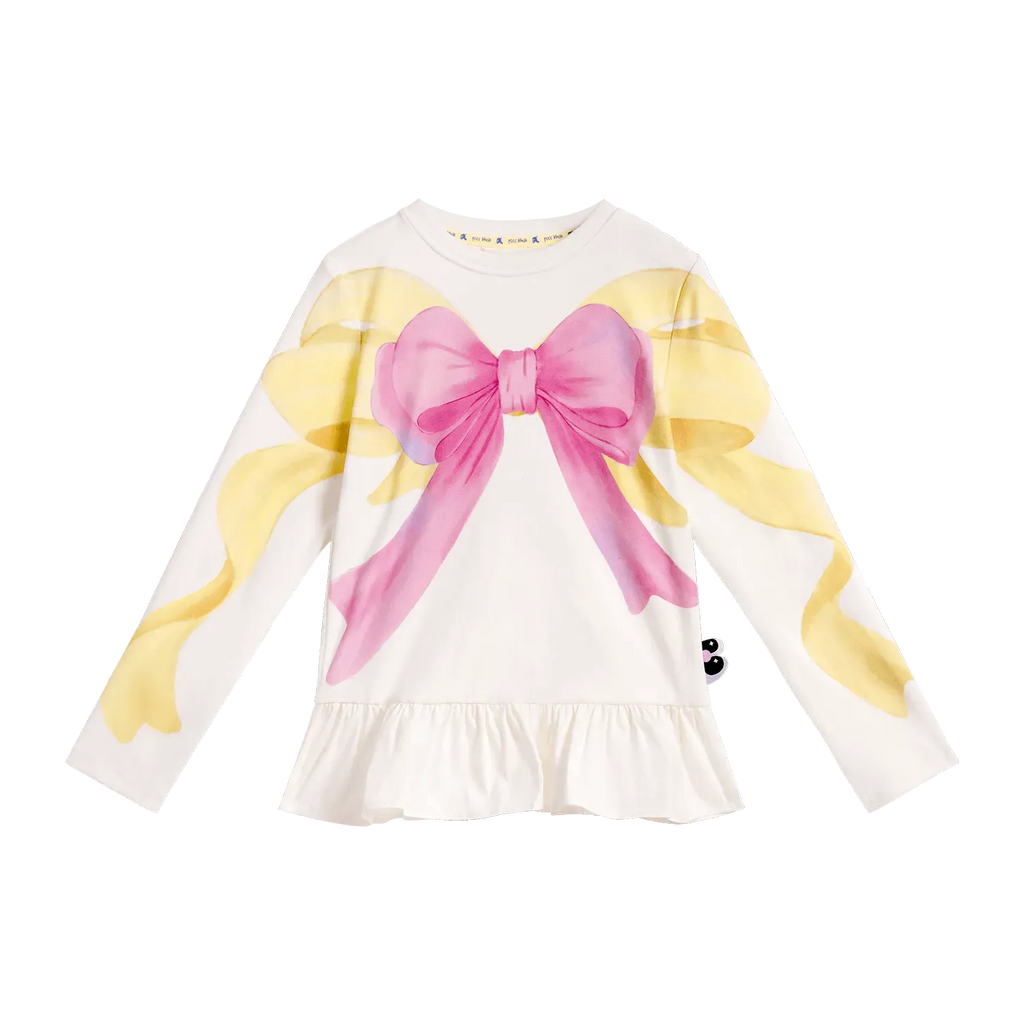 Poco Blush Bow-Trim Fleece Base Top Pink