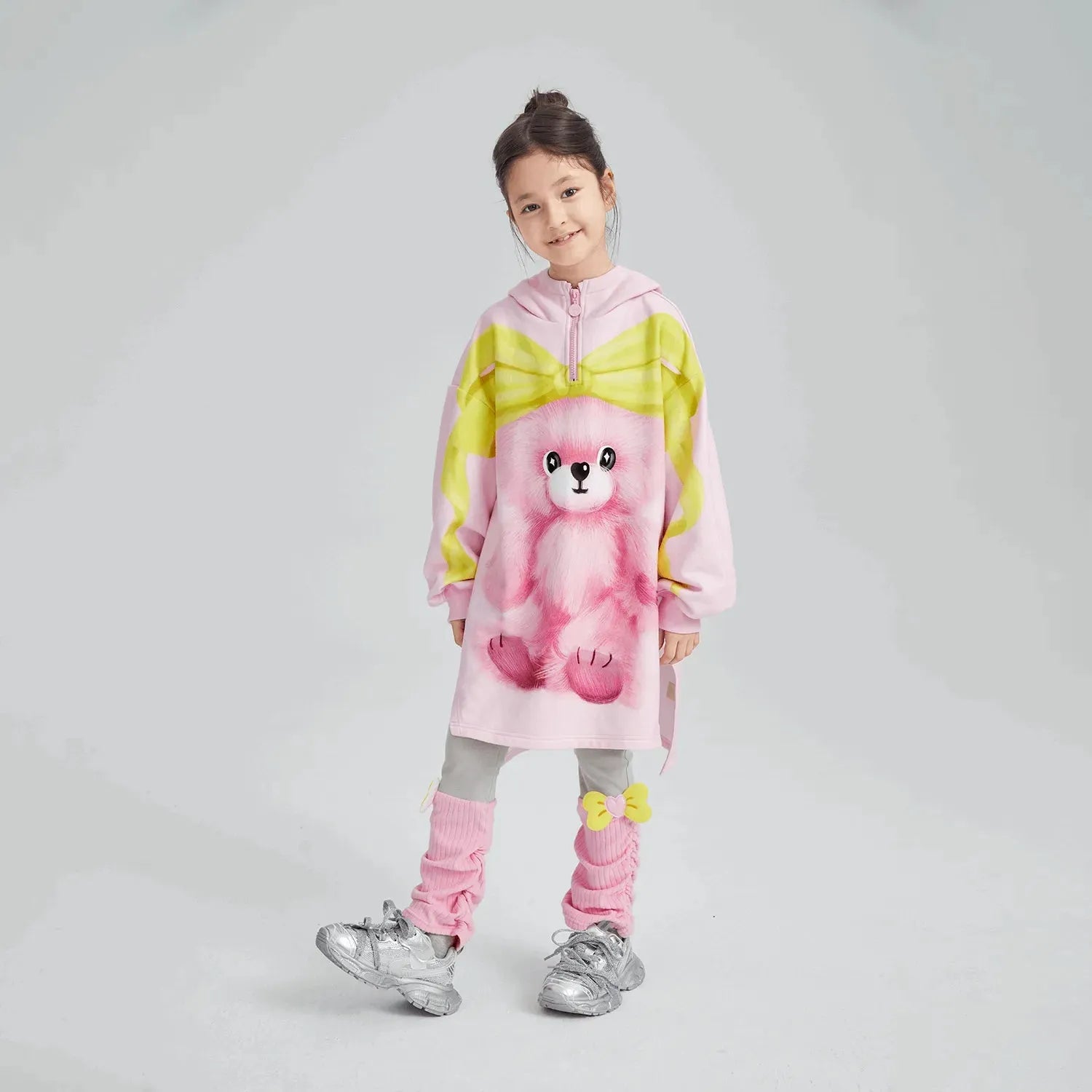 Poco Blush Ribbon Bear Cape Hoodie
