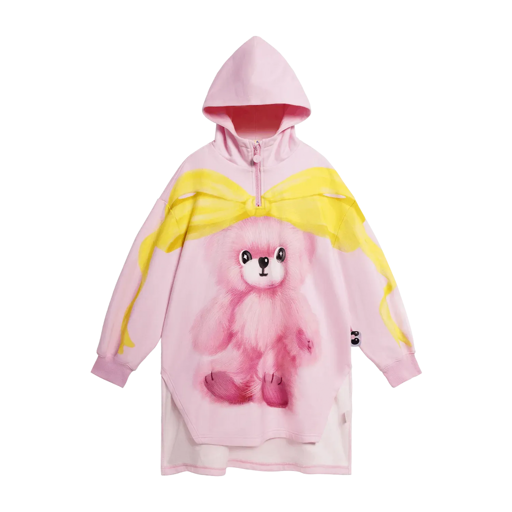Poco Blush Ribbon Bear Cape Hoodie Pink
