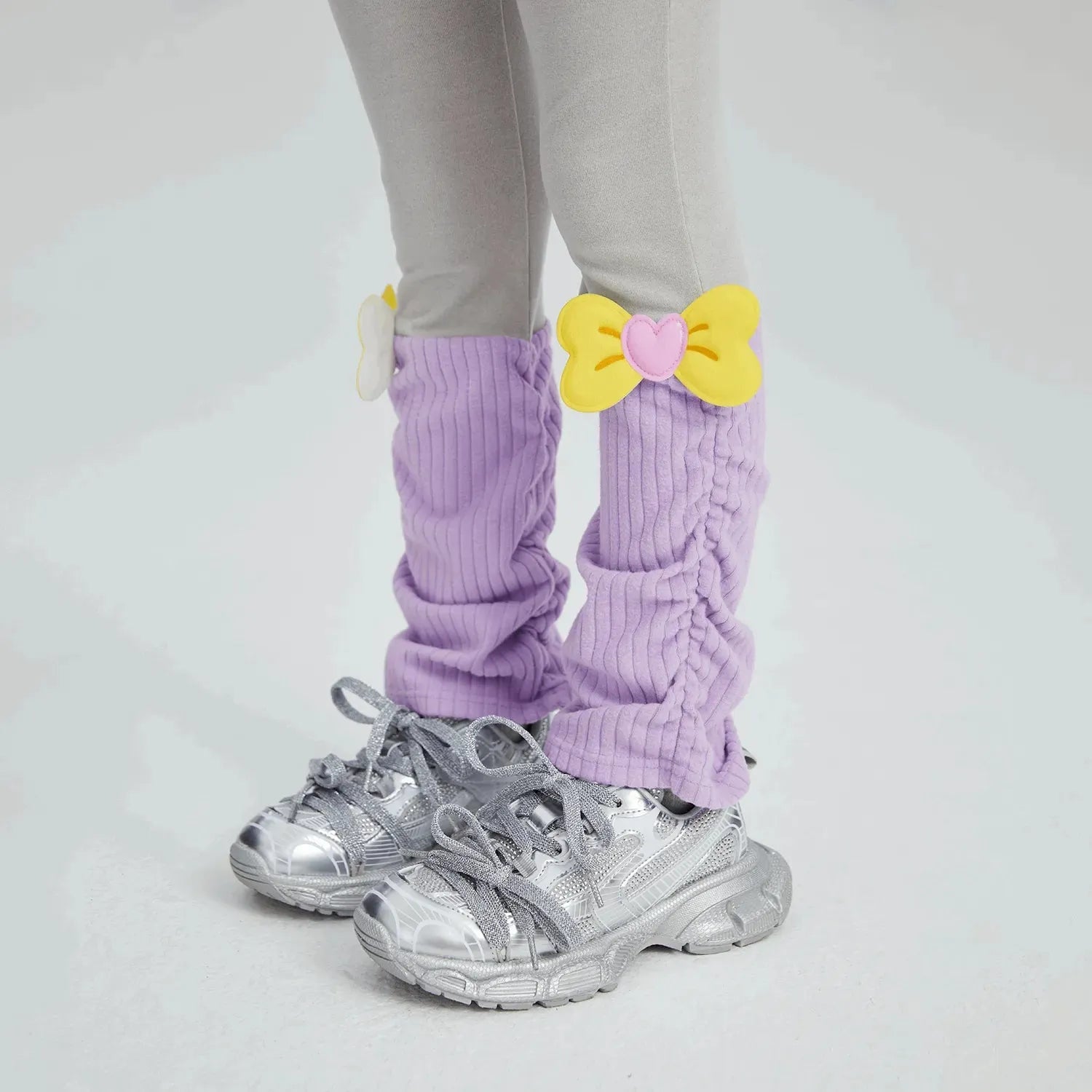 Poco Blush Bow-Cuff Fleece Leggings