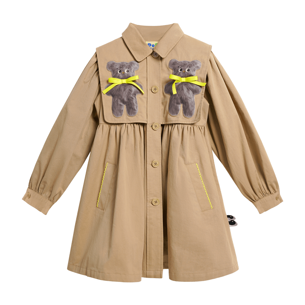 Poco Blush Ribbon Bear Trench Coat