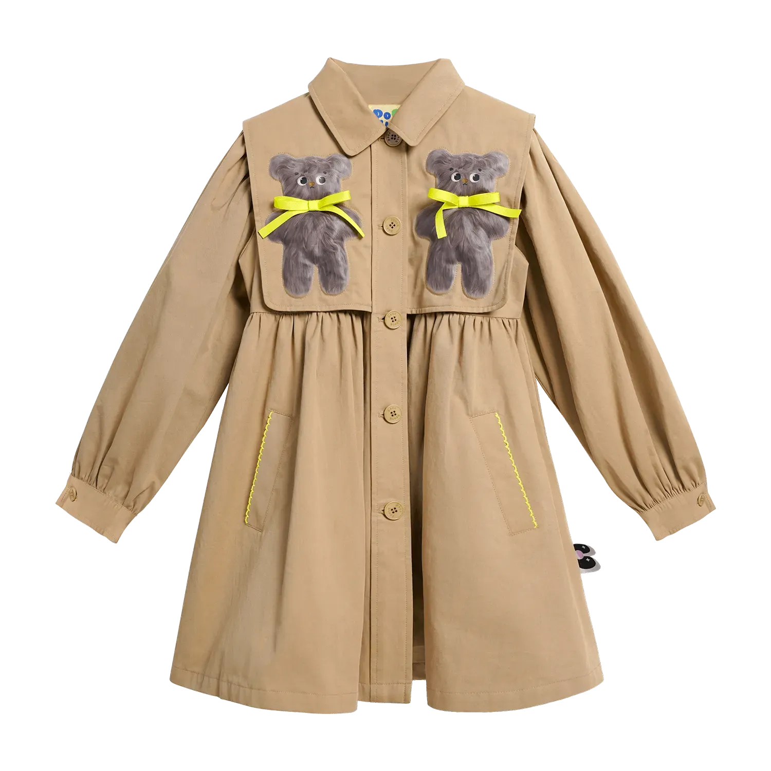Poco Blush Ribbon Bear Trench Coat