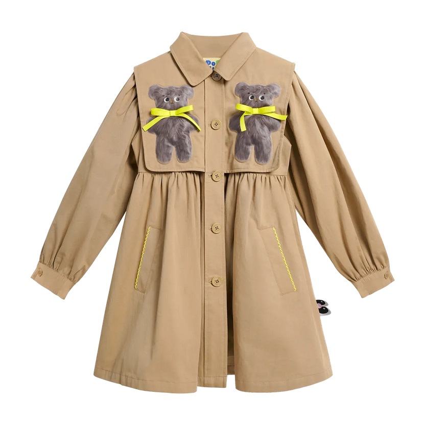 Ribbon Bear Trench Coat by Poco Blush