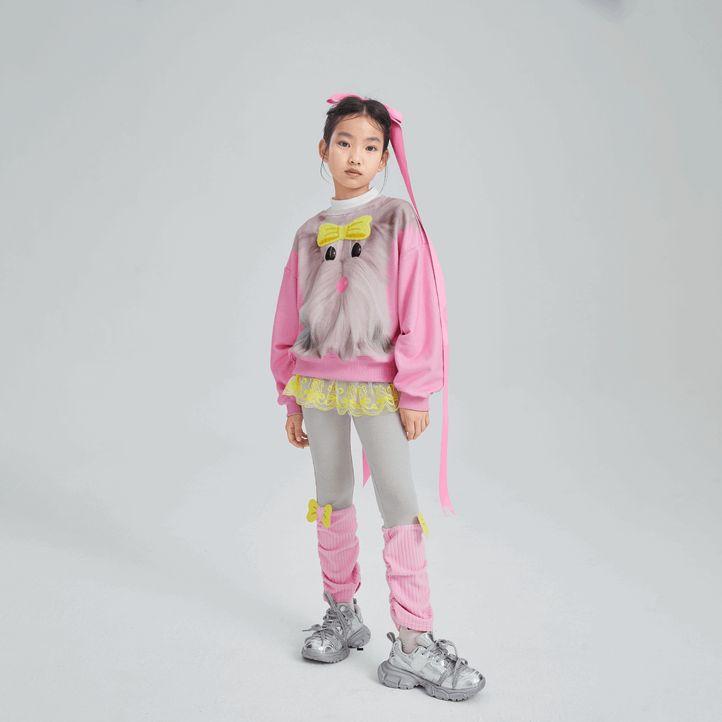 Poco Blush Plush-Toy Fleece Sweatshirt