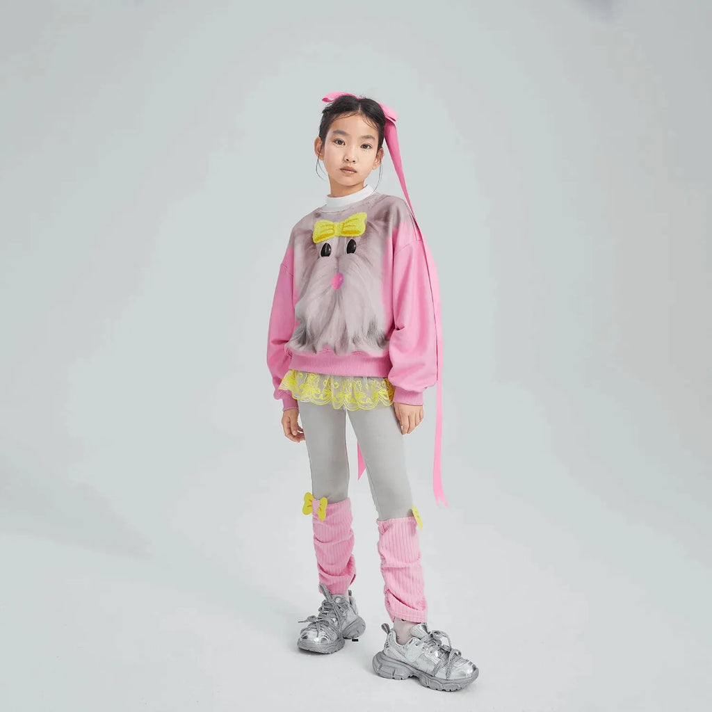 Poco Blush Plush-Toy Fleece Sweatshirt