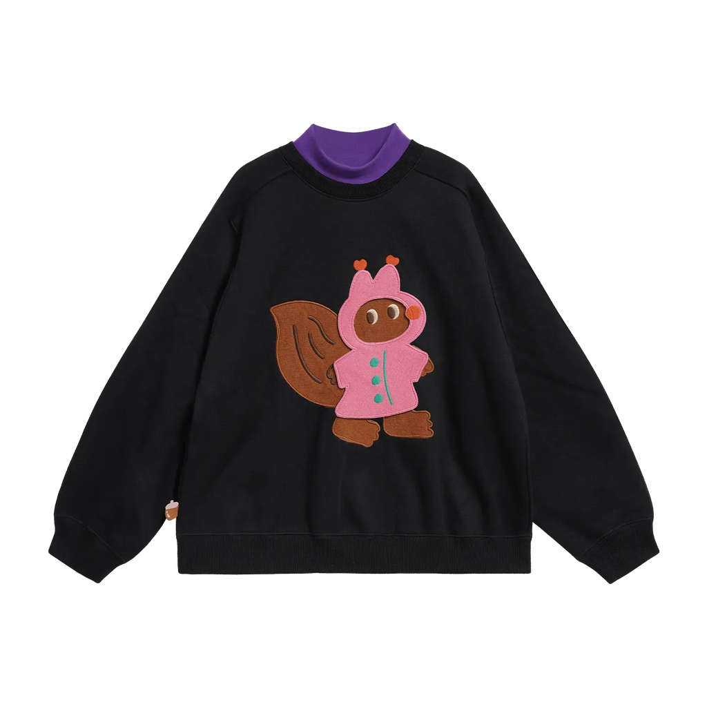 Poco Blush Magic Patch Squirrel Fleece Sweatshirt