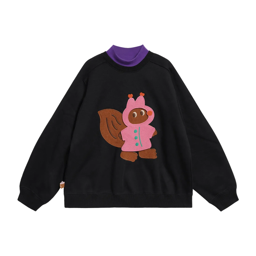 Magic Patch Squirrel Fleece Sweatshirt by Poco Blush