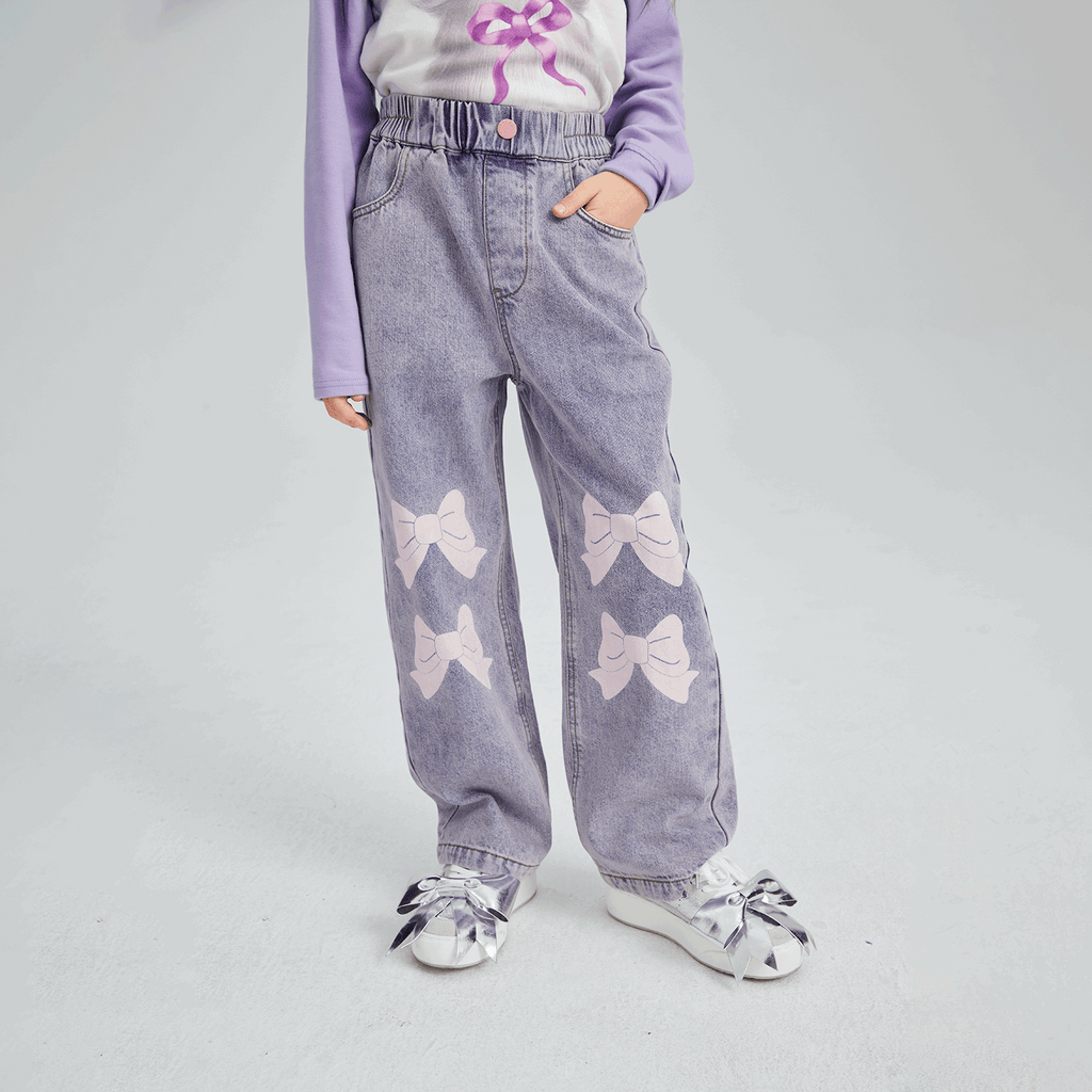Poco Blush Butterfly Dream Fleece-Lined Stretch Denim Jeans