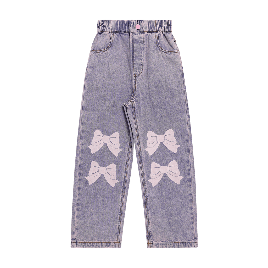 Poco Blush Butterfly Dream Fleece-Lined Stretch Denim Jeans