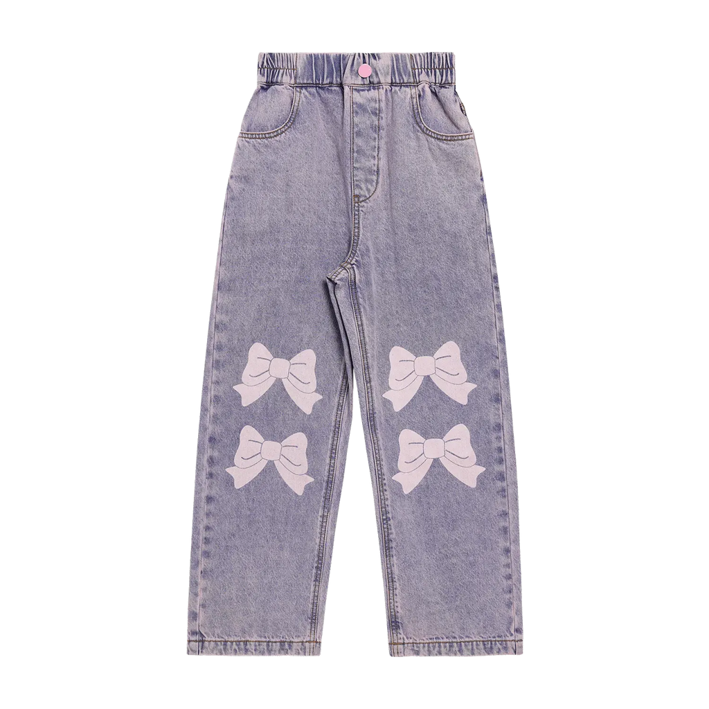 Poco Blush Butterfly Dream Fleece-Lined Stretch Denim Jeans