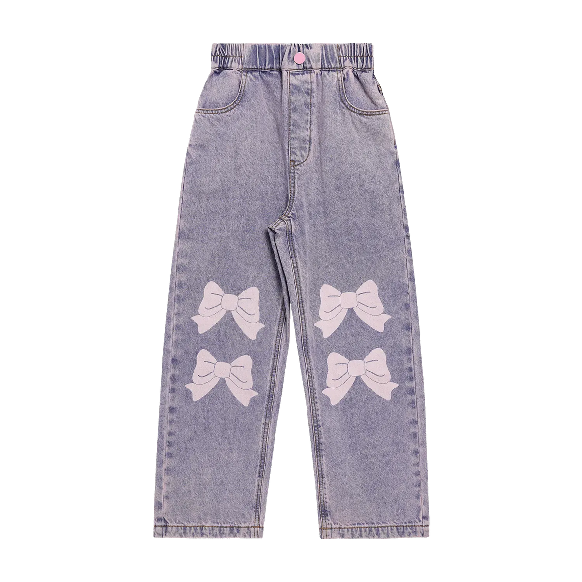 Poco Blush Butterfly Dream Fleece-Lined Stretch Denim Jeans