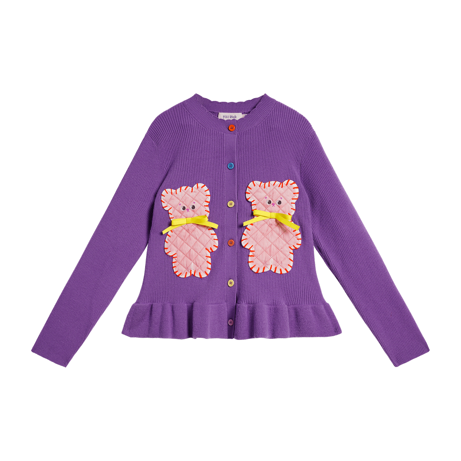 Poco Blush Raspberry Teddy Ruffle Cardigan