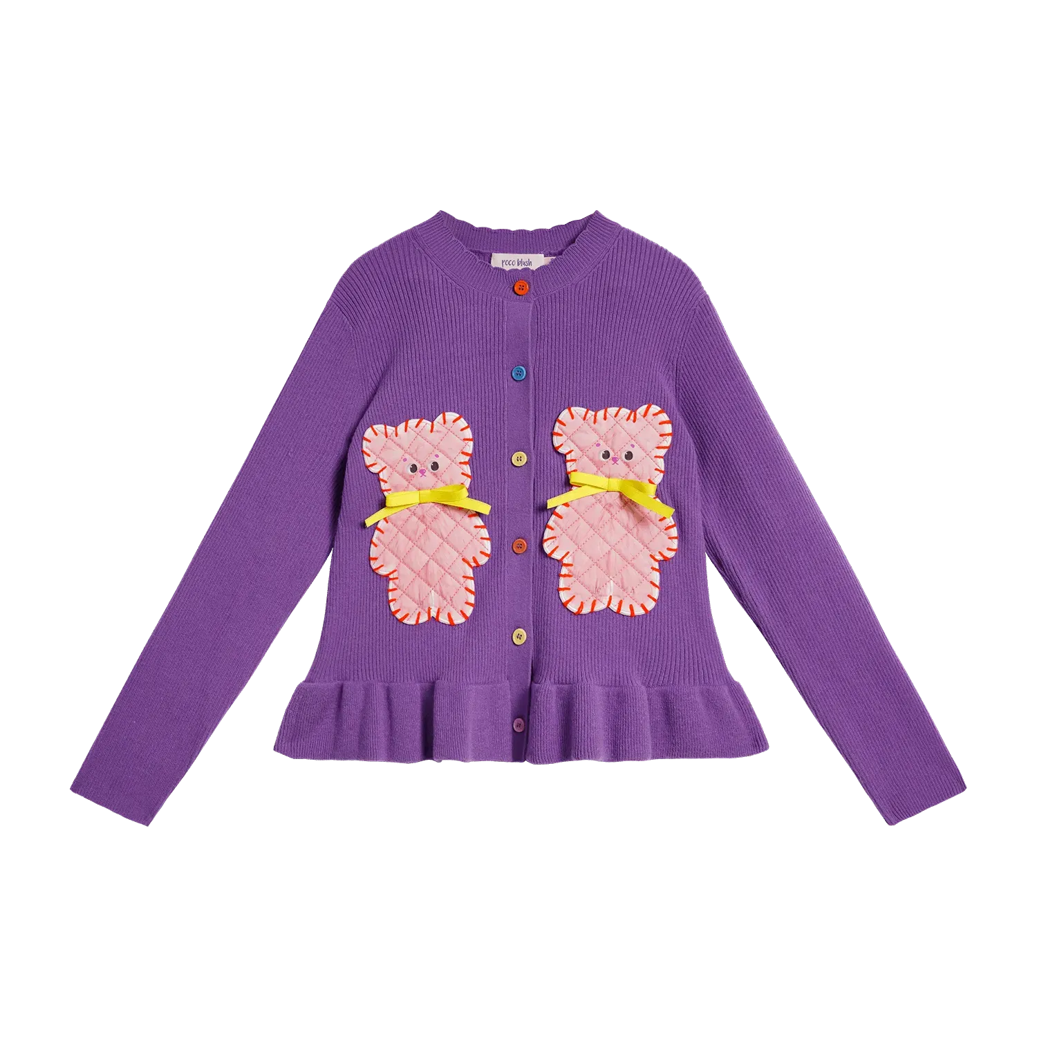 Poco Blush Raspberry Teddy Ruffle Cardigan