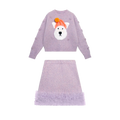 Poco Blush Puppy Knit Tulle Sweater Skirt Set