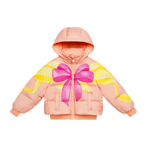 Bow Print Goose Down Jacket by Poco Blush