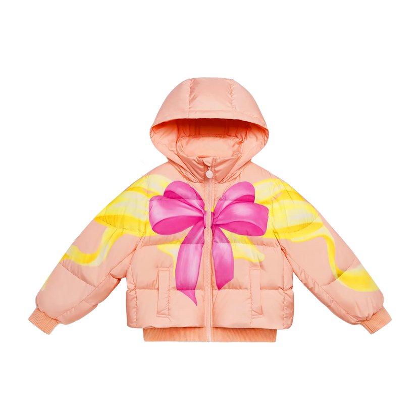 Bow Print Goose Down Jacket by Poco Blush