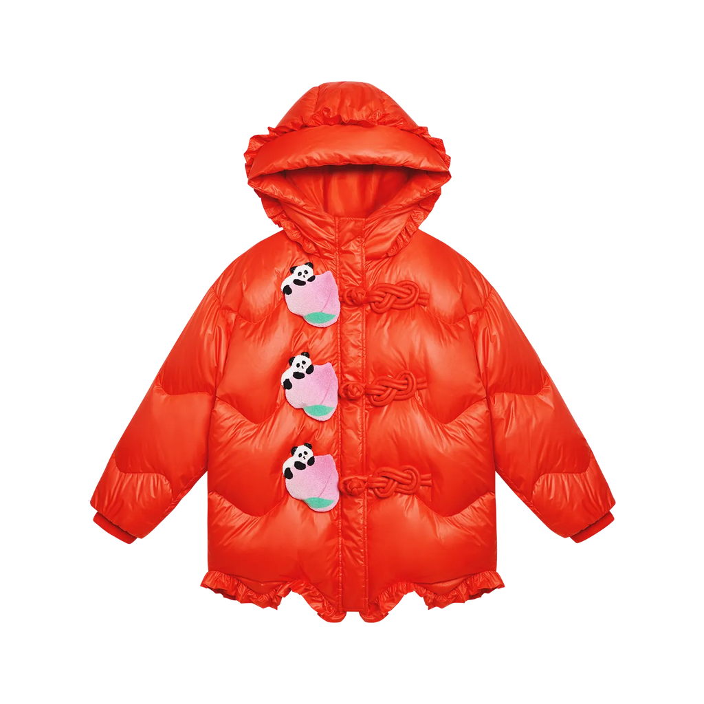 Chinese-Style Goose Down Coat with 3D Frog Buttons by Poco Blush