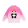 Poco Blush Panda & Peach Ombre Knit Sweater with Embroidered