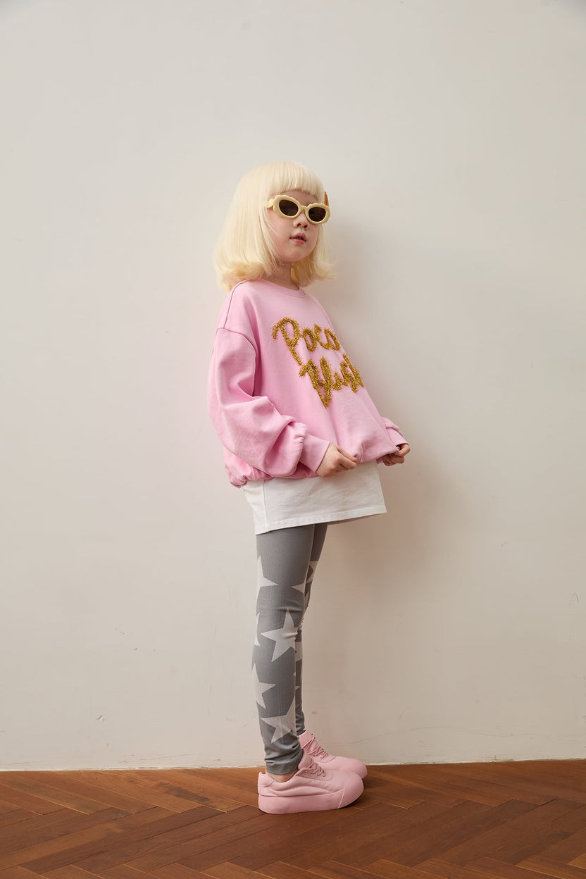 Golden Ribbon Embroidered Sweatshirt by Poco Blush — hero view 2
