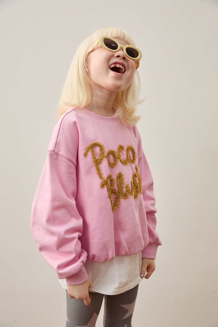 Golden Ribbon Embroidered Sweatshirt by Poco Blush — hero view 4