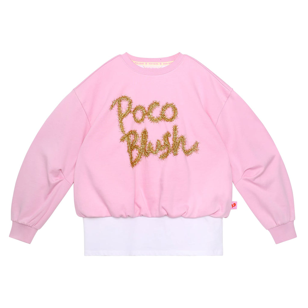 Golden Ribbon Embroidered Sweatshirt by Poco Blush — flat view 6