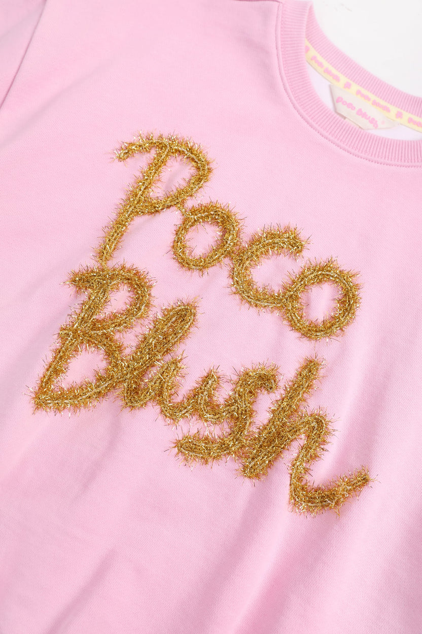 Golden Ribbon Embroidered Sweatshirt by Poco Blush — detail view 8