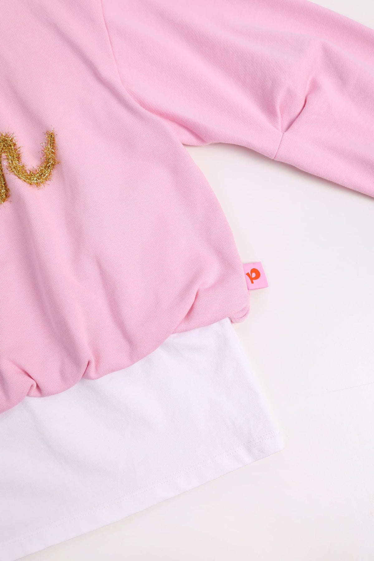 Golden Ribbon Embroidered Sweatshirt by Poco Blush — detail view 10