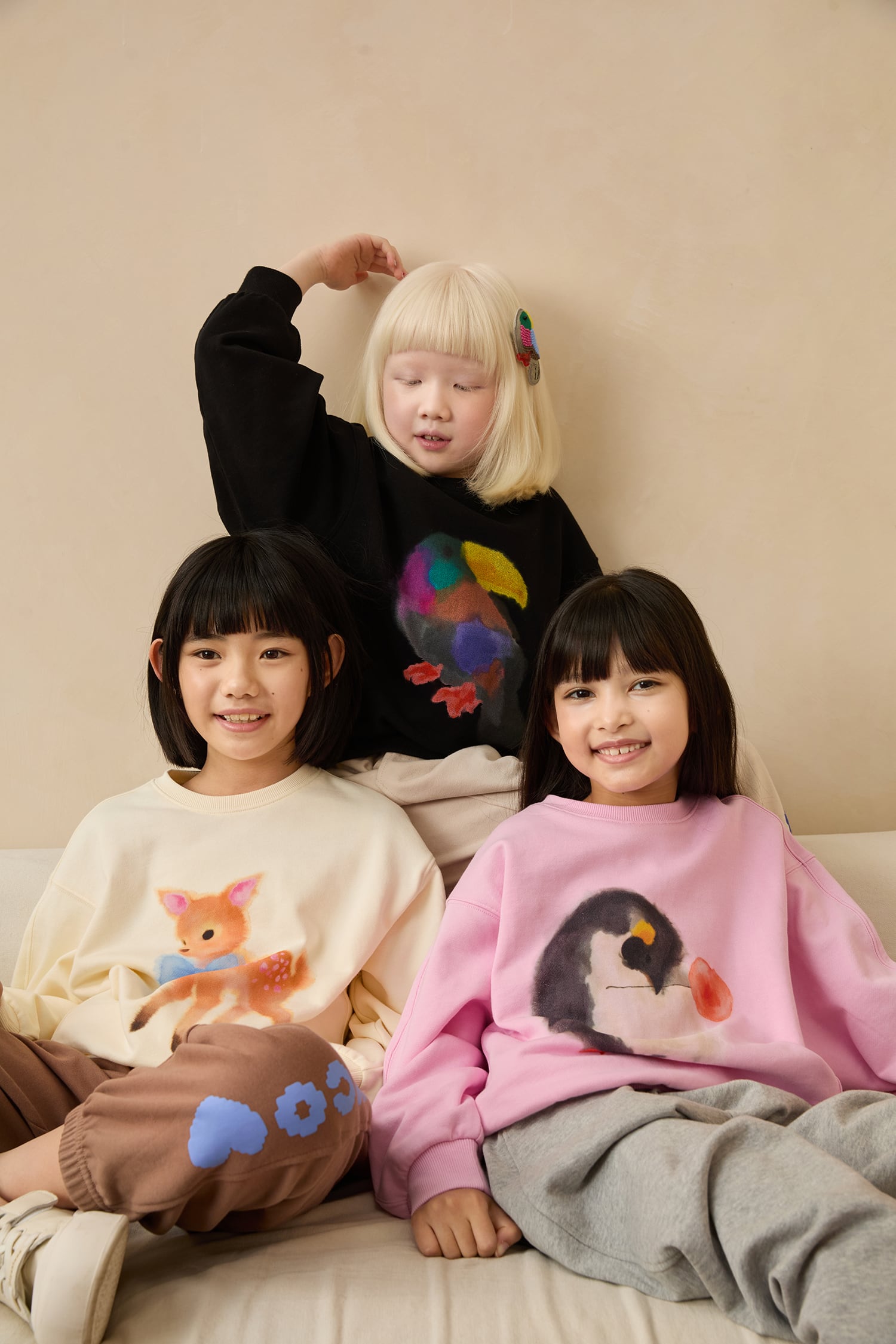 Ink-Wash Animals Sweatshirt by Poco Blush — hero view 4