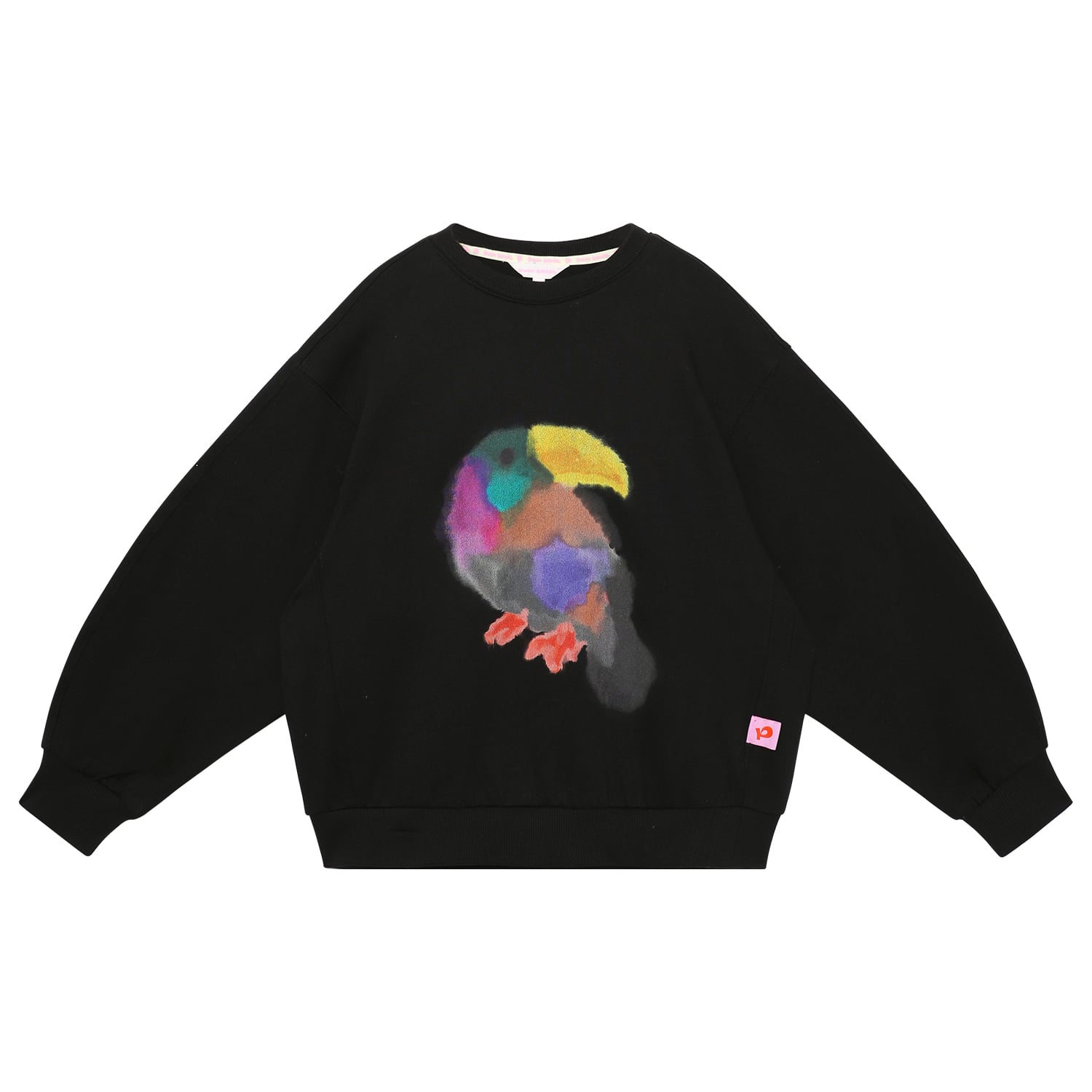 Ink-Wash Animals Sweatshirt by Poco Blush — flat view 6