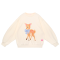 Ink-Wash Animals Sweatshirt in Cream Yellow — flat lay
